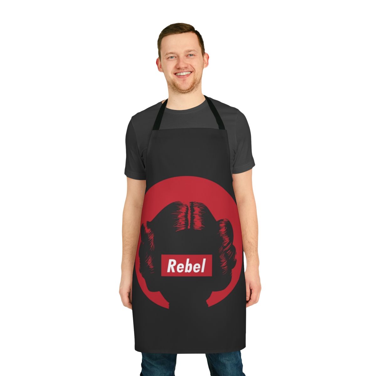 Star Wars inspired kitchen apron featuring Princess Leia design