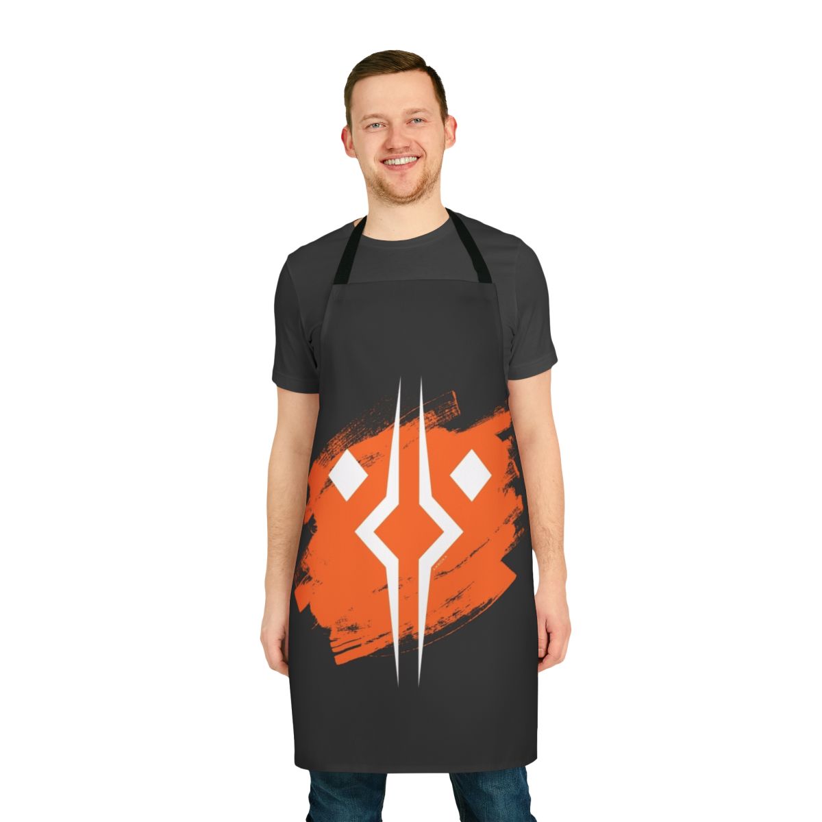 A stylish and durable kitchen apron with a Star Wars-inspired design, featuring characters from the Clone Wars.
