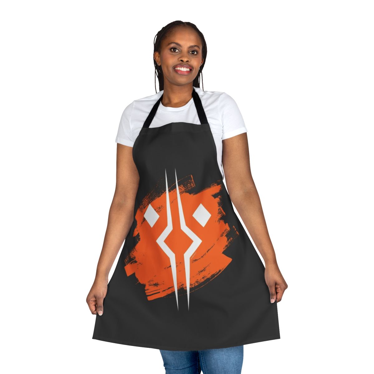 A stylish and durable kitchen apron with a Star Wars-inspired design, featuring characters from the Clone Wars.
