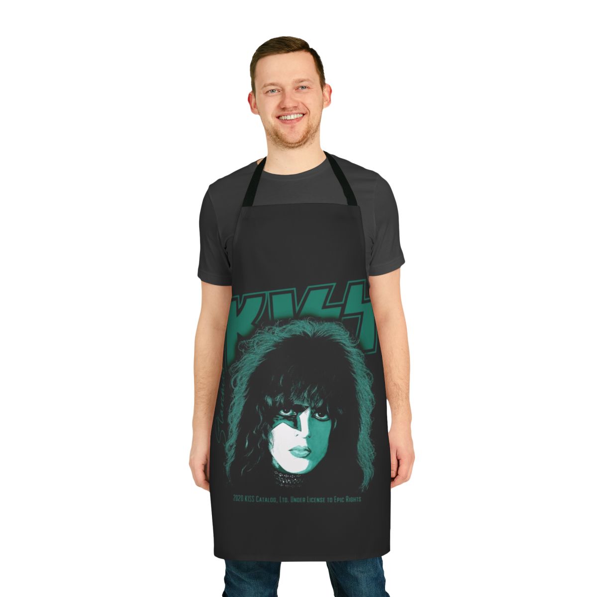 Starchild Kiss rock band-themed apron with a vibrant and eye-catching design