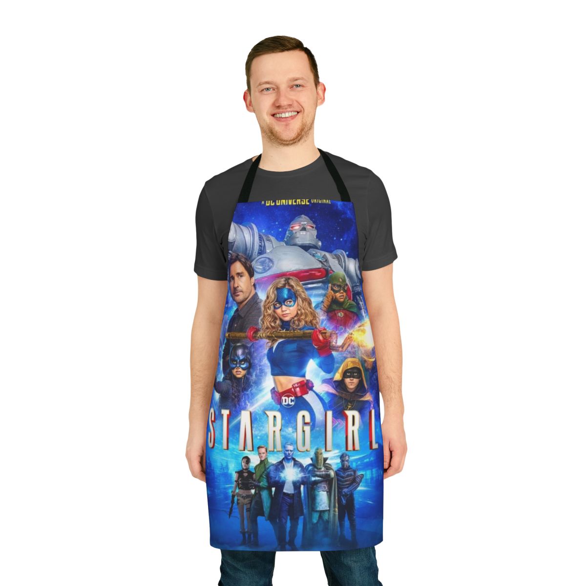 Stargirl-inspired vintage style movie poster design printed on a high-quality apron