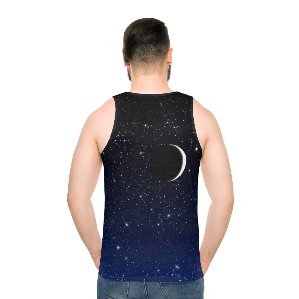 Starry night crescent moon unisex tank top