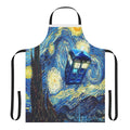 Starry night inspired apron with a Doctor Who theme