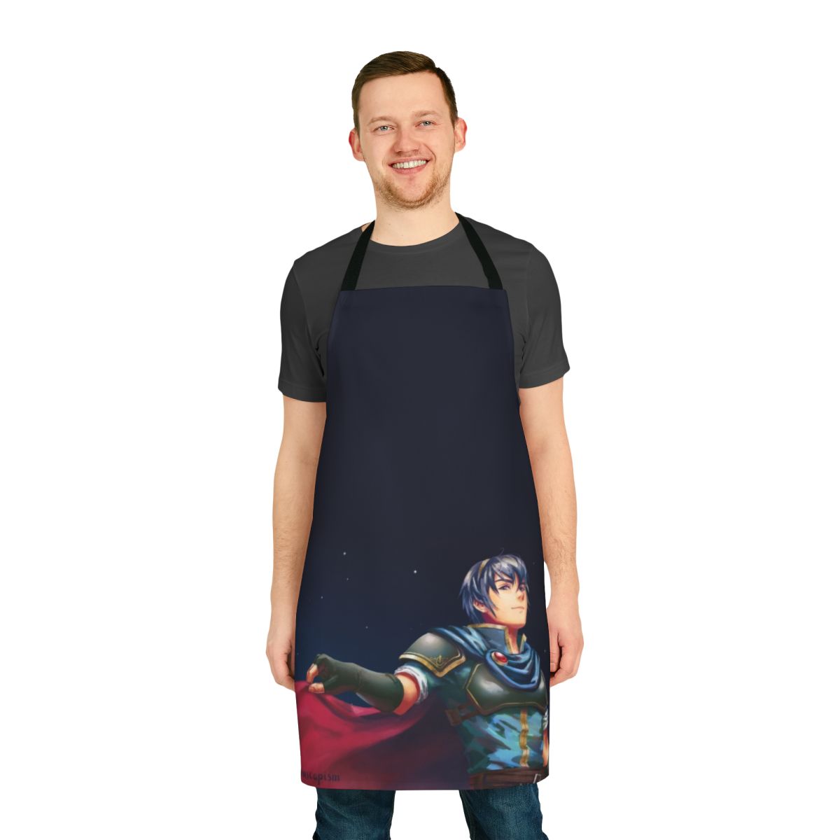 Starry Night-inspired Marth-themed apron featuring the popular Fire Emblem character