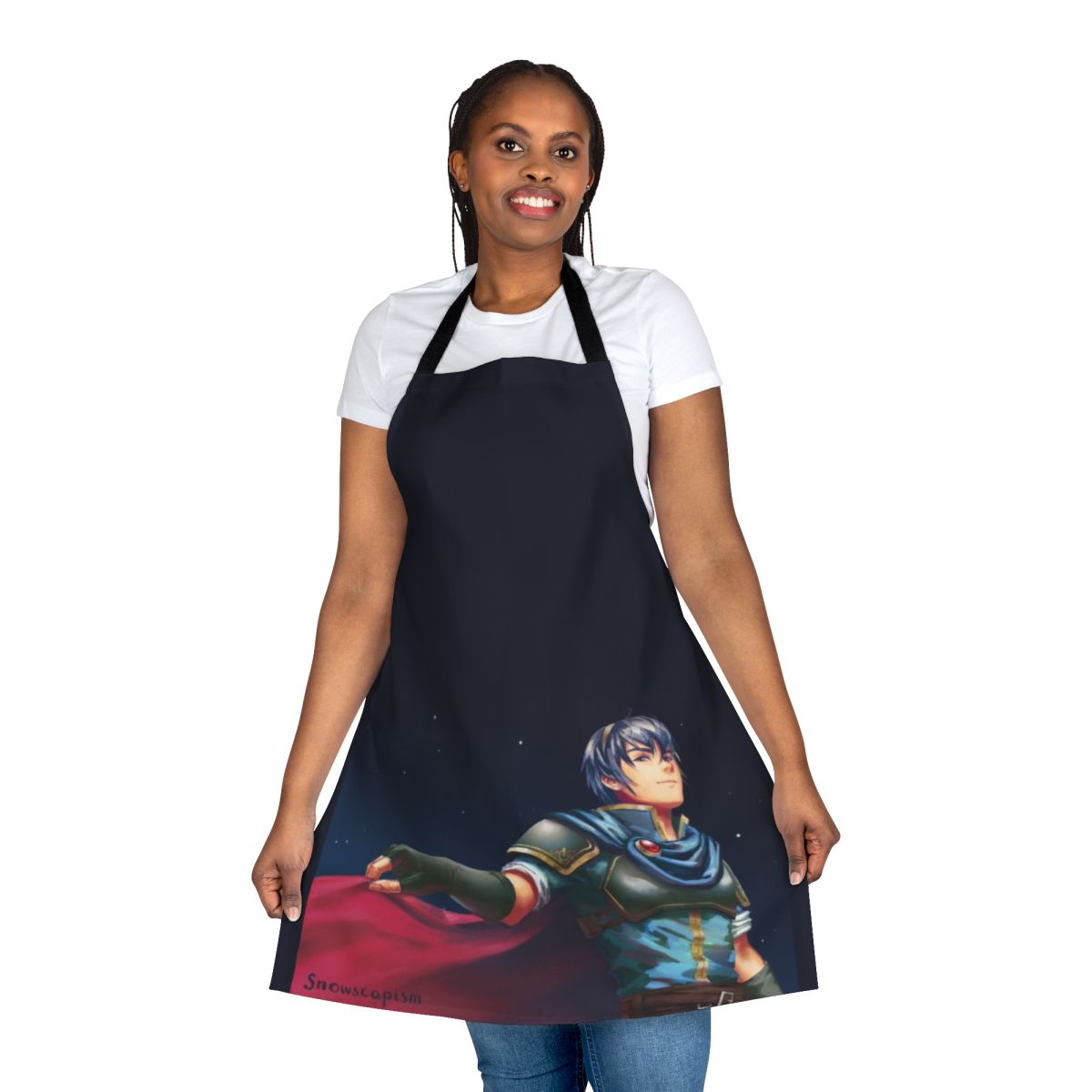 Starry Night-inspired Marth-themed apron featuring the popular Fire Emblem character