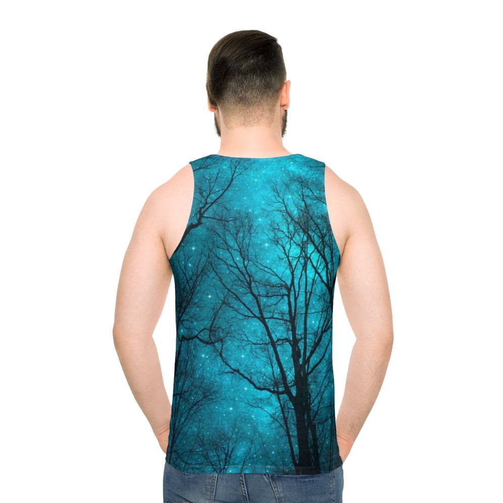 Unisex tank top with a starry night sky and galaxy art design