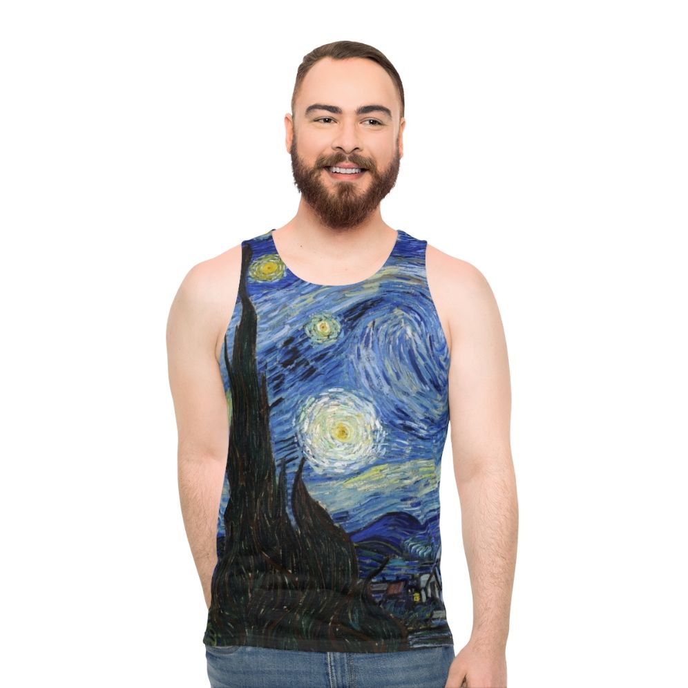 Starry Night Van Gogh Inspired Unisex Tank Top