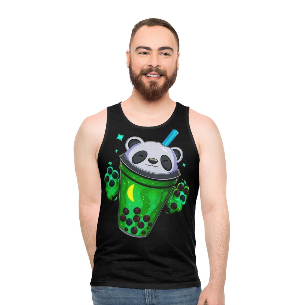 Starry panda bubble tea unisex tank top