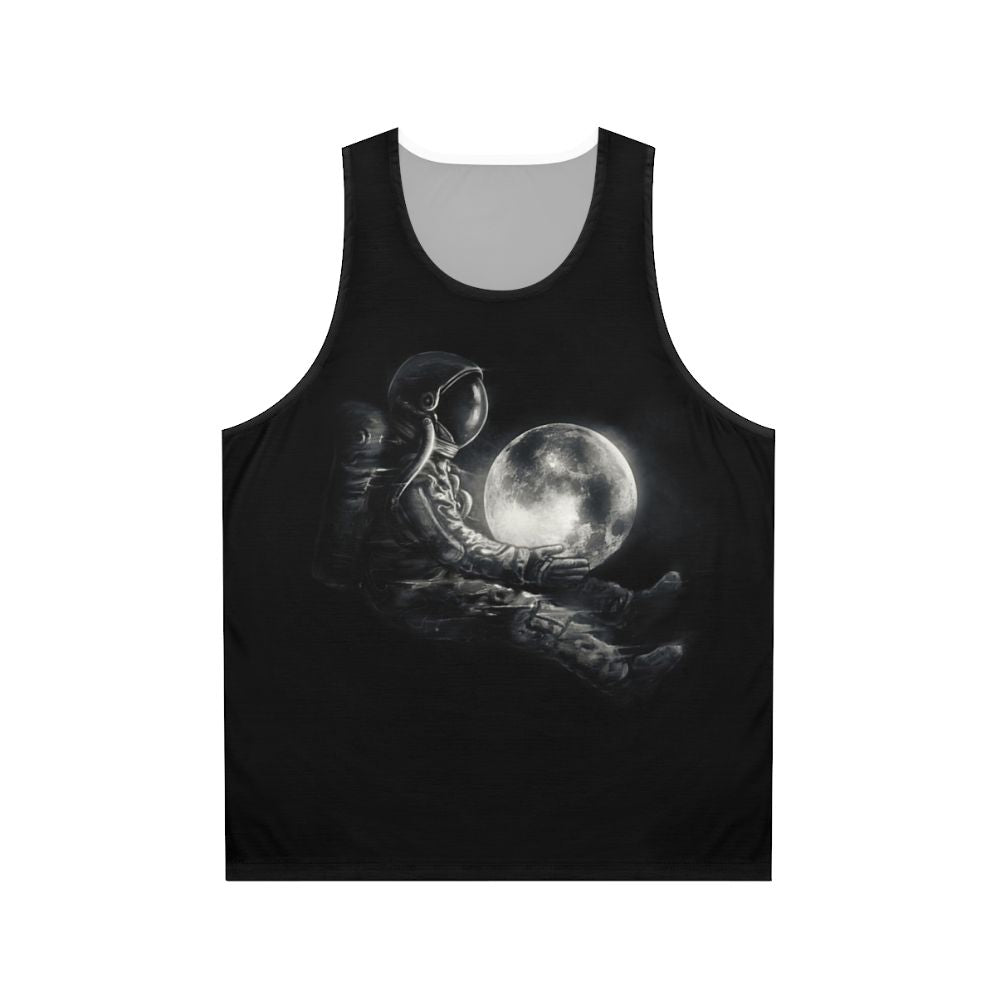 Starry unisex space tank top with moon play design