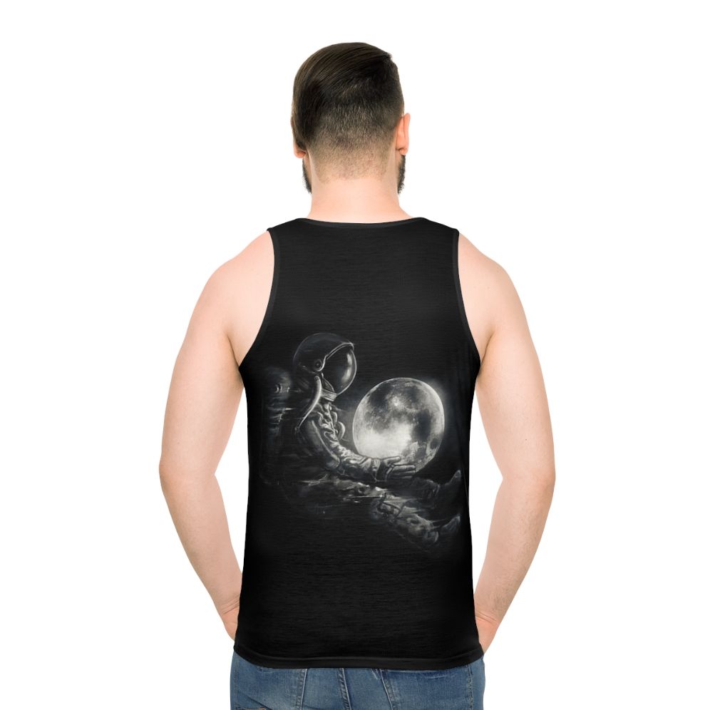 Starry unisex space tank top with moon play design
