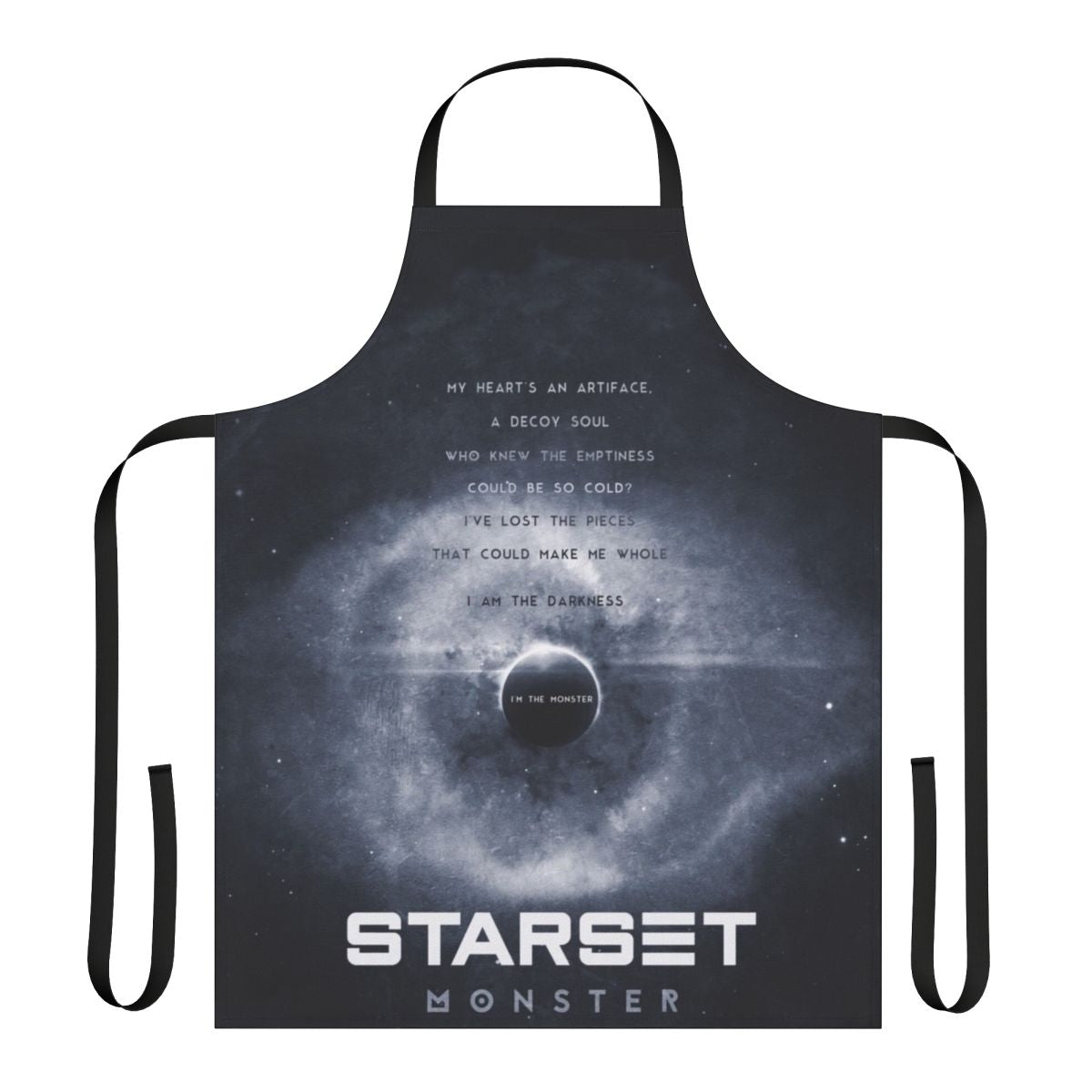 Starset-inspired band apron with galaxy and space-themed design
