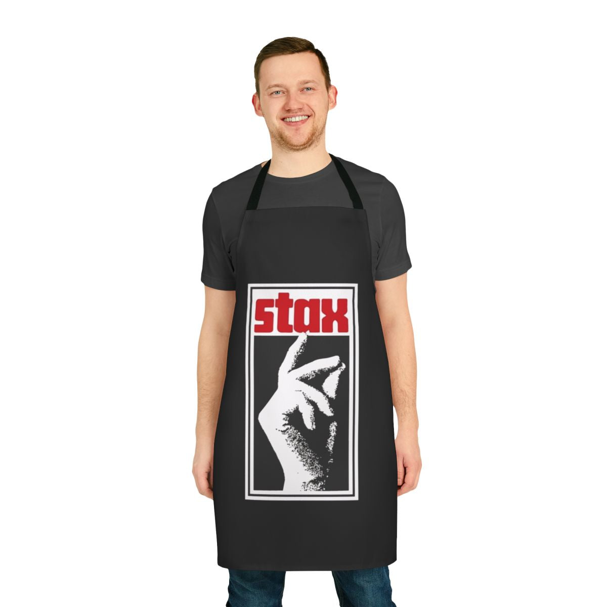Stax Records-themed apron with retro soul music design