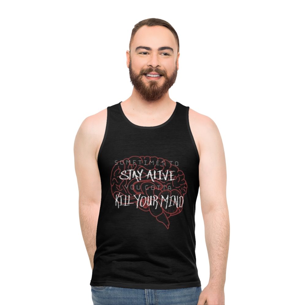 Unisex stay alive tank top featuring 21 pilots lyrics
