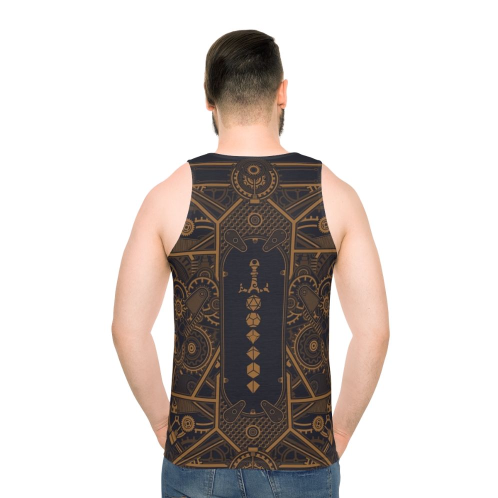 Steampunk Polyhedral Dice Sword Unisex Tank Top