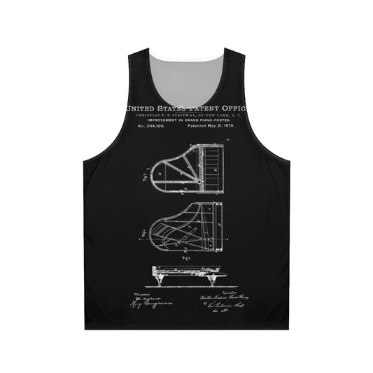 Steinway piano patent white unisex tank top