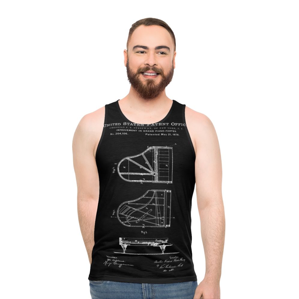 Steinway piano patent white unisex tank top