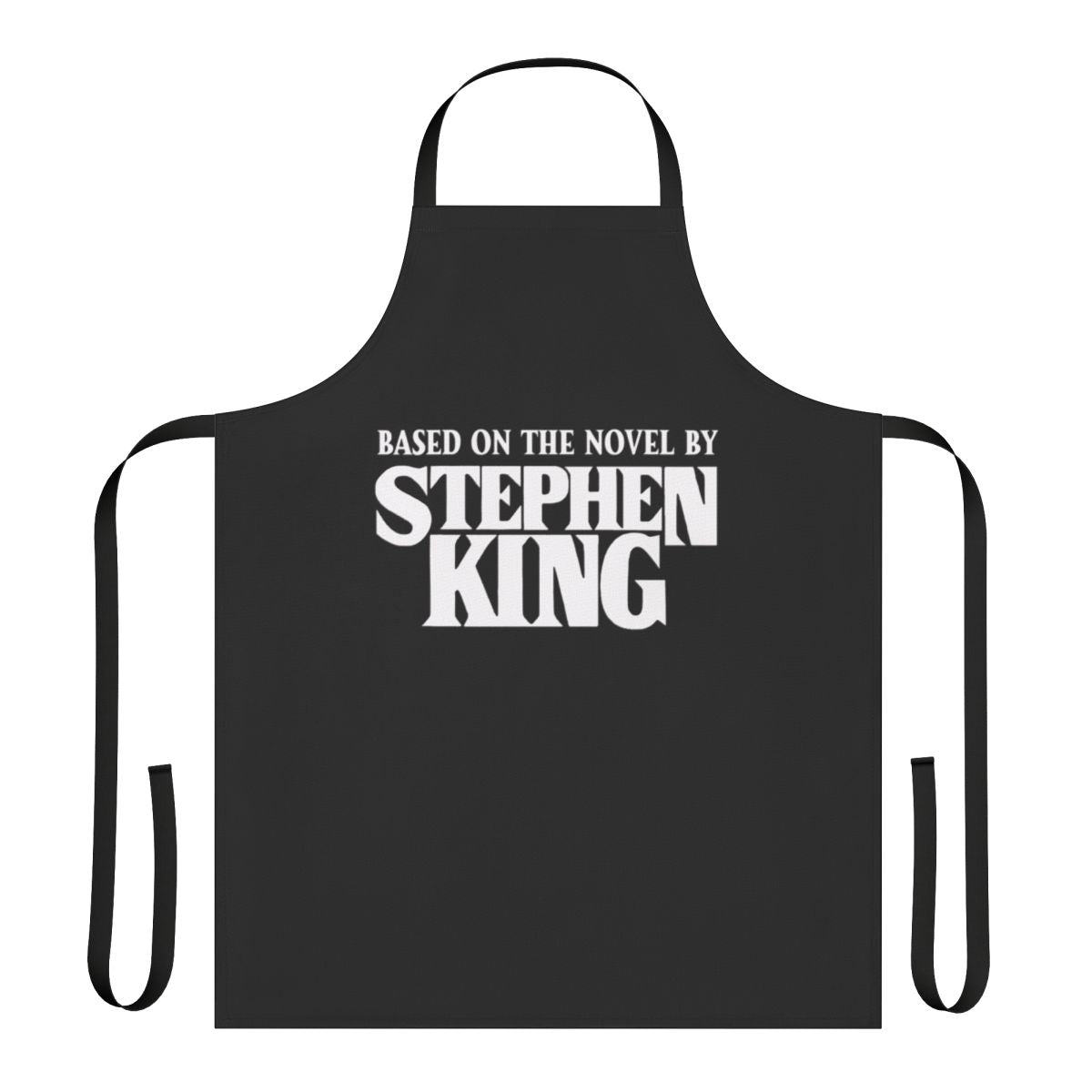 White apron with Stephen King inspired design