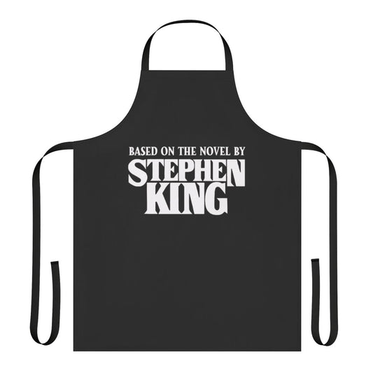 White apron with Stephen King inspired design