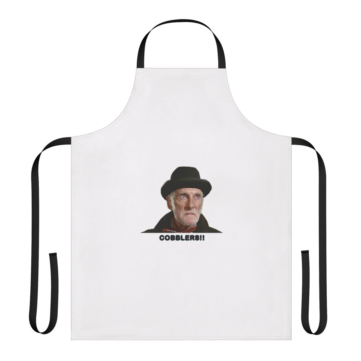 Steptoe and Son inspired apron featuring the iconic character Albert Steptoe from the classic British comedy series