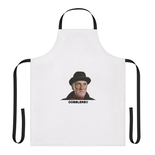 Steptoe and Son inspired apron featuring the iconic character Albert Steptoe from the classic British comedy series