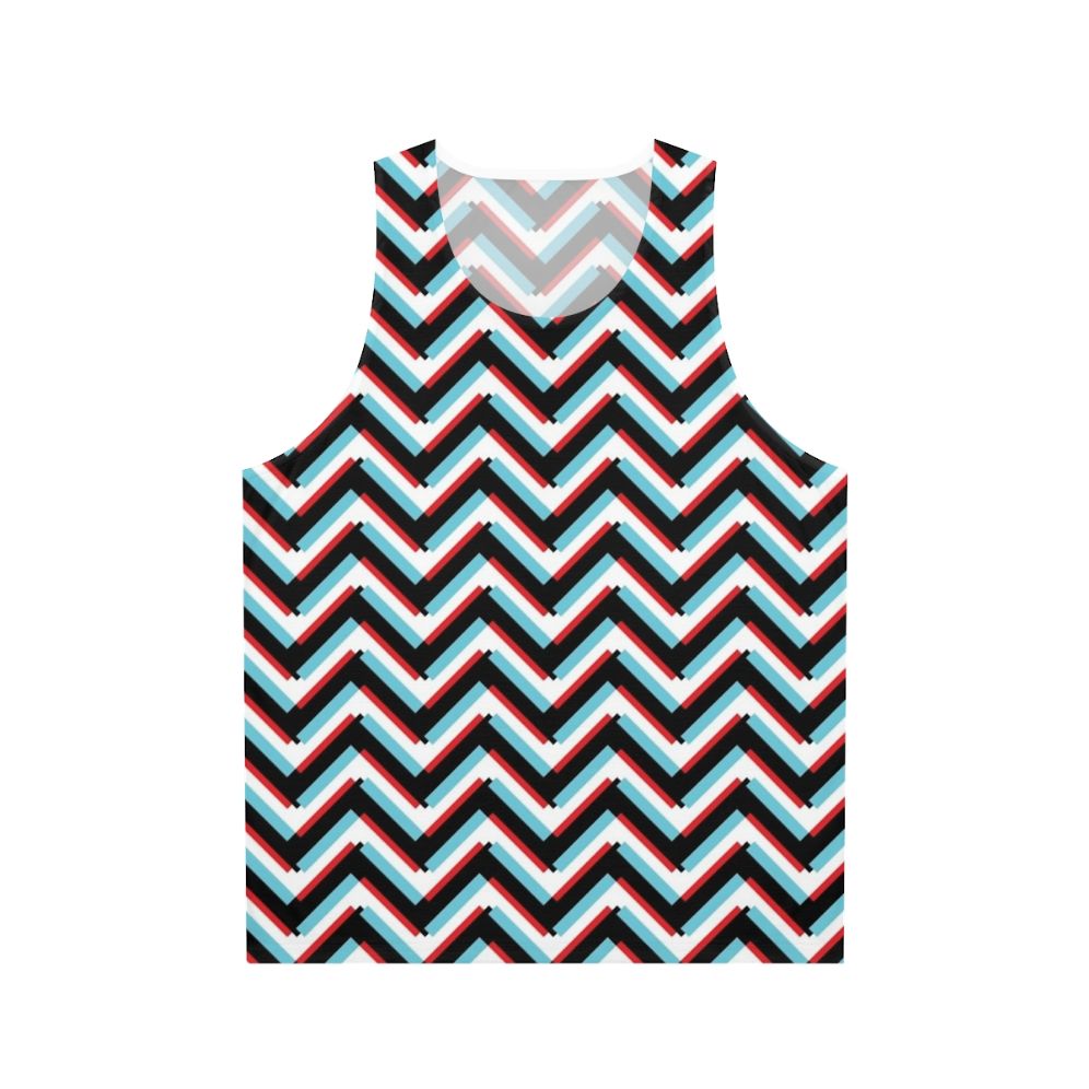 Stereoscopic chevron pattern unisex tank top