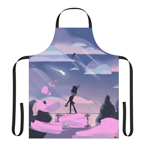 "Steven Universe fan art design apron featuring characters Pearl and 'It's Over, Isn't It' lyrics"