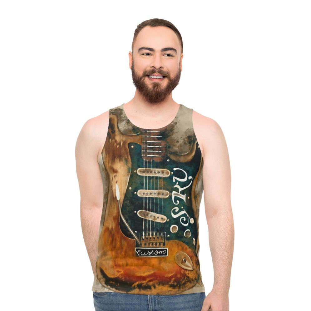 Stevie Ray Vaughan electric guitar unisex tank top