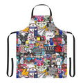 Sticker bombed apron featuring BL (Boys' Love) themed design