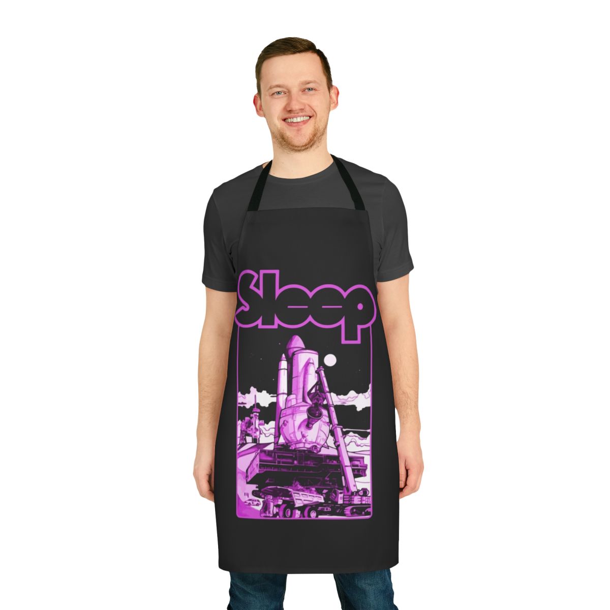 Stoner metal band-inspired apron with the Sleep band's iconic album art and imagery