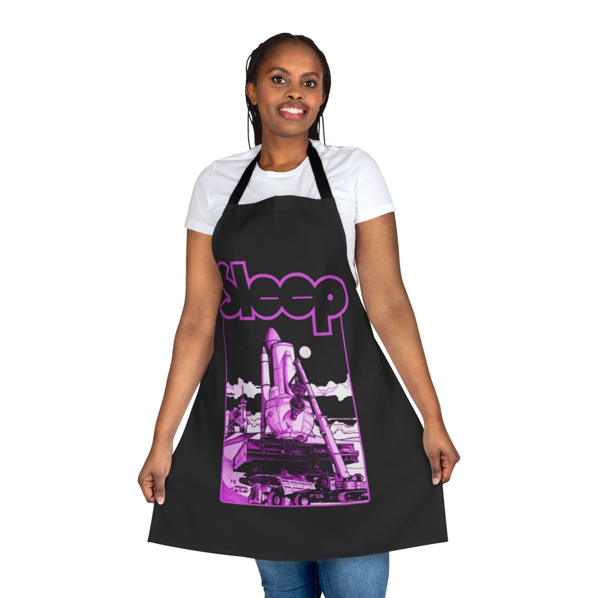 Stoner metal band-inspired apron with the Sleep band's iconic album art and imagery