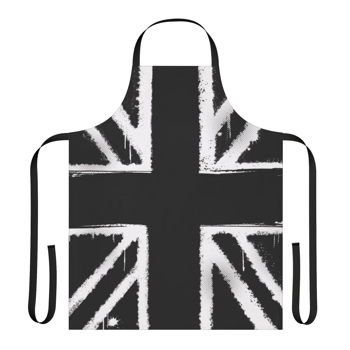 Stormzy-inspired apron with halftone, graffiti-style graphics and dripping paint effect