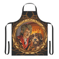 A vintage-style apron featuring a whimsical storytelling design, perfect for fans of classic fantasy TV series.