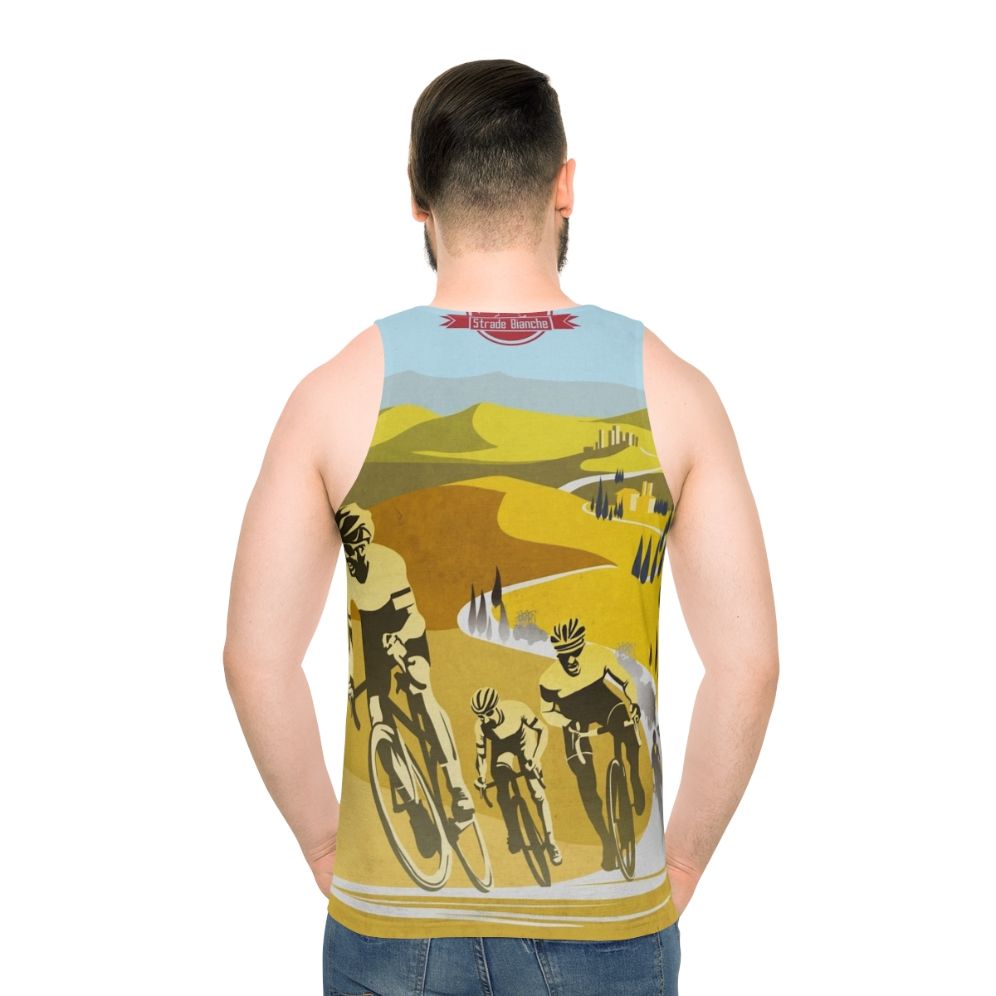 Strade Bianche retro cycling art unisex tank top