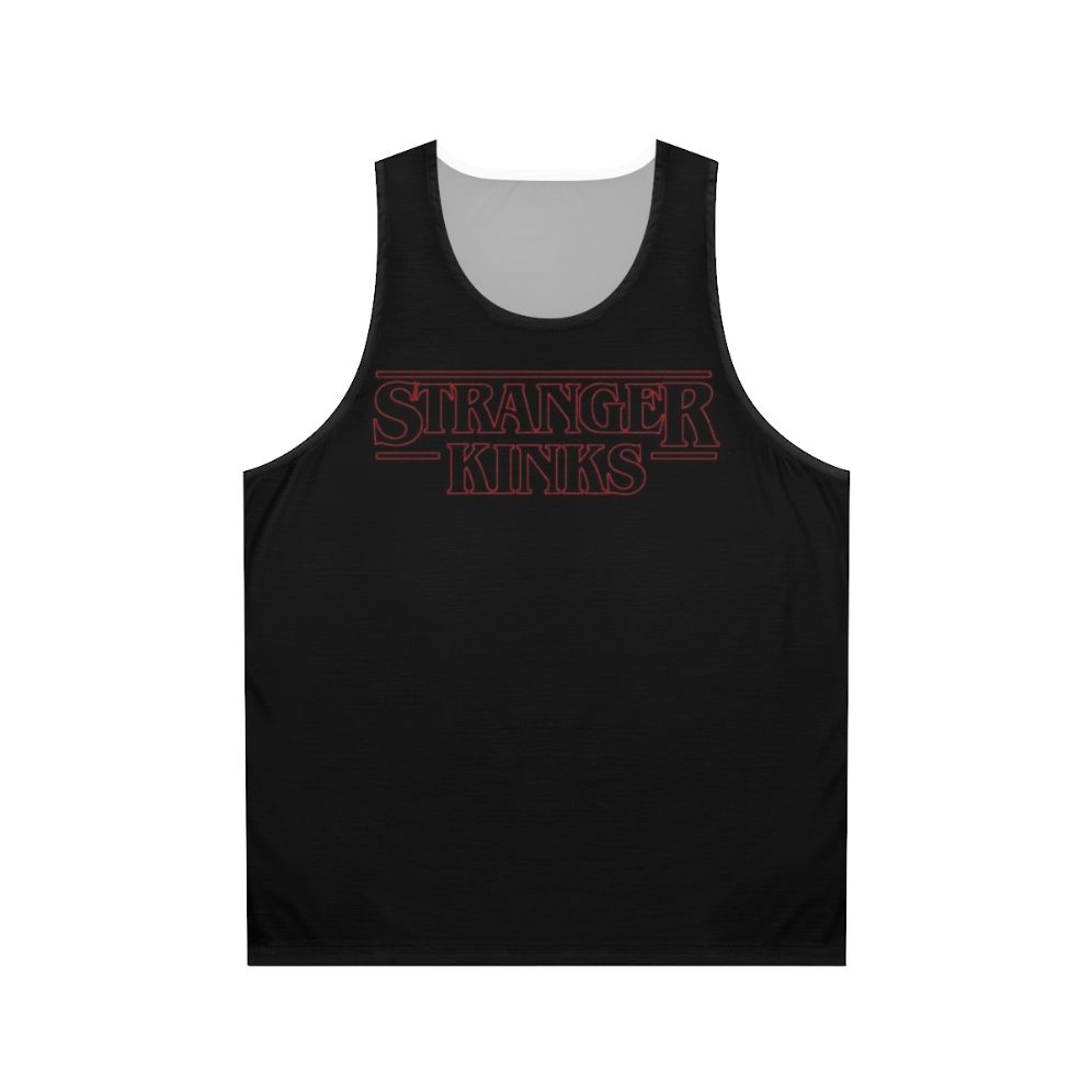 Unisex tank top with "Stranger Kinks" pop culture parody design