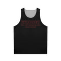 Unisex tank top with "Stranger Kinks" pop culture parody design