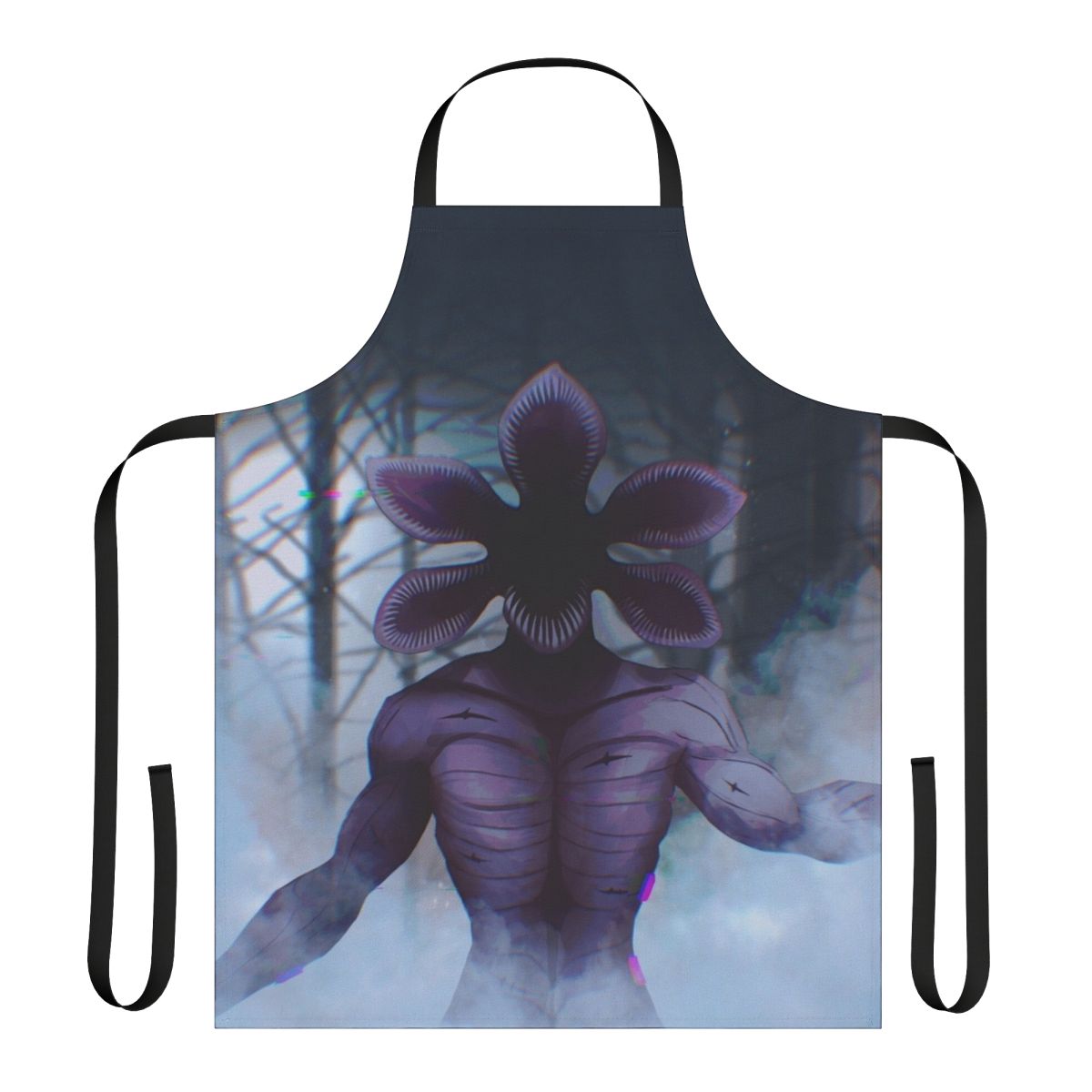 Apron featuring a demogorgon character from the popular Netflix series Stranger Things.