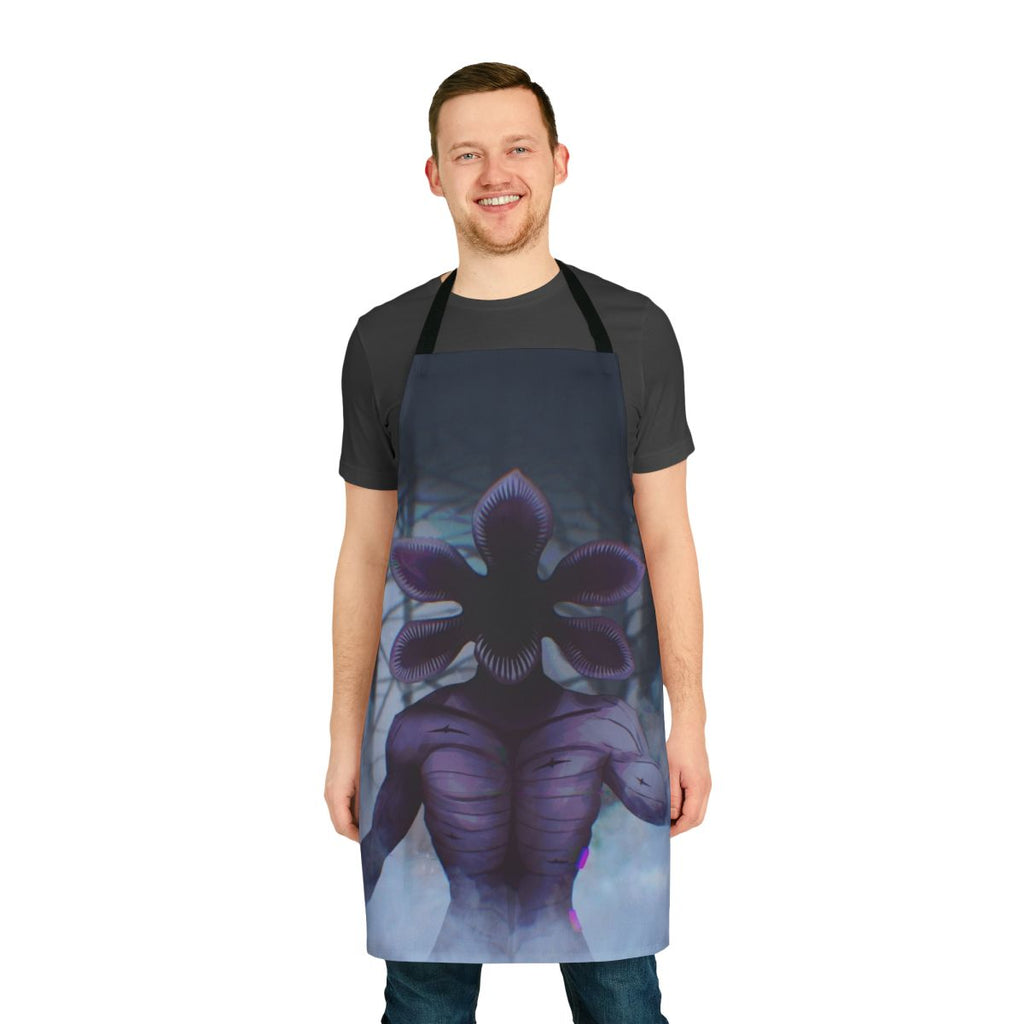 Apron featuring a demogorgon character from the popular Netflix series Stranger Things.
