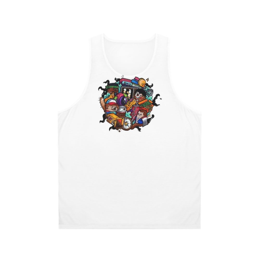 Stranger Things inspired doodle unisex tank top