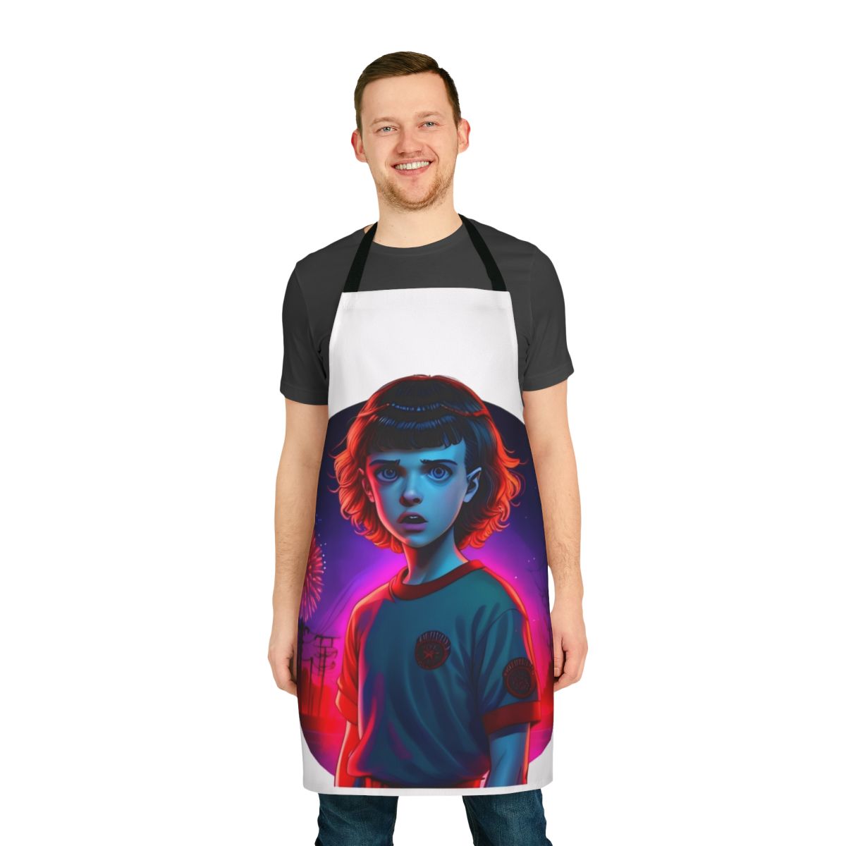 Apron featuring the character Eleven from the Netflix series Stranger Things