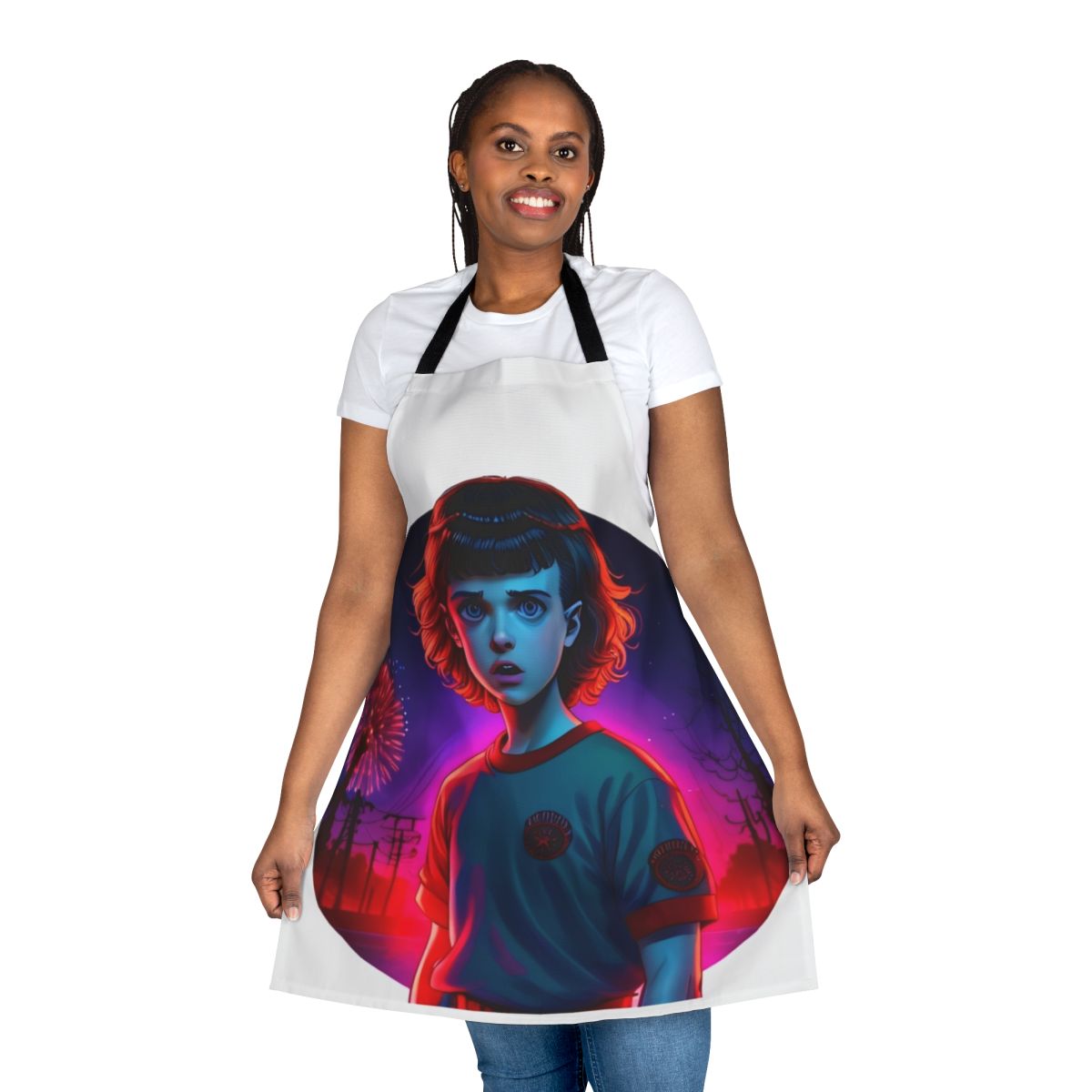 Apron featuring the character Eleven from the Netflix series Stranger Things