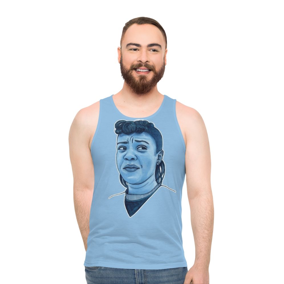 Stranger Things Erica Sinclair Unisex Blue Portrait Tank Top