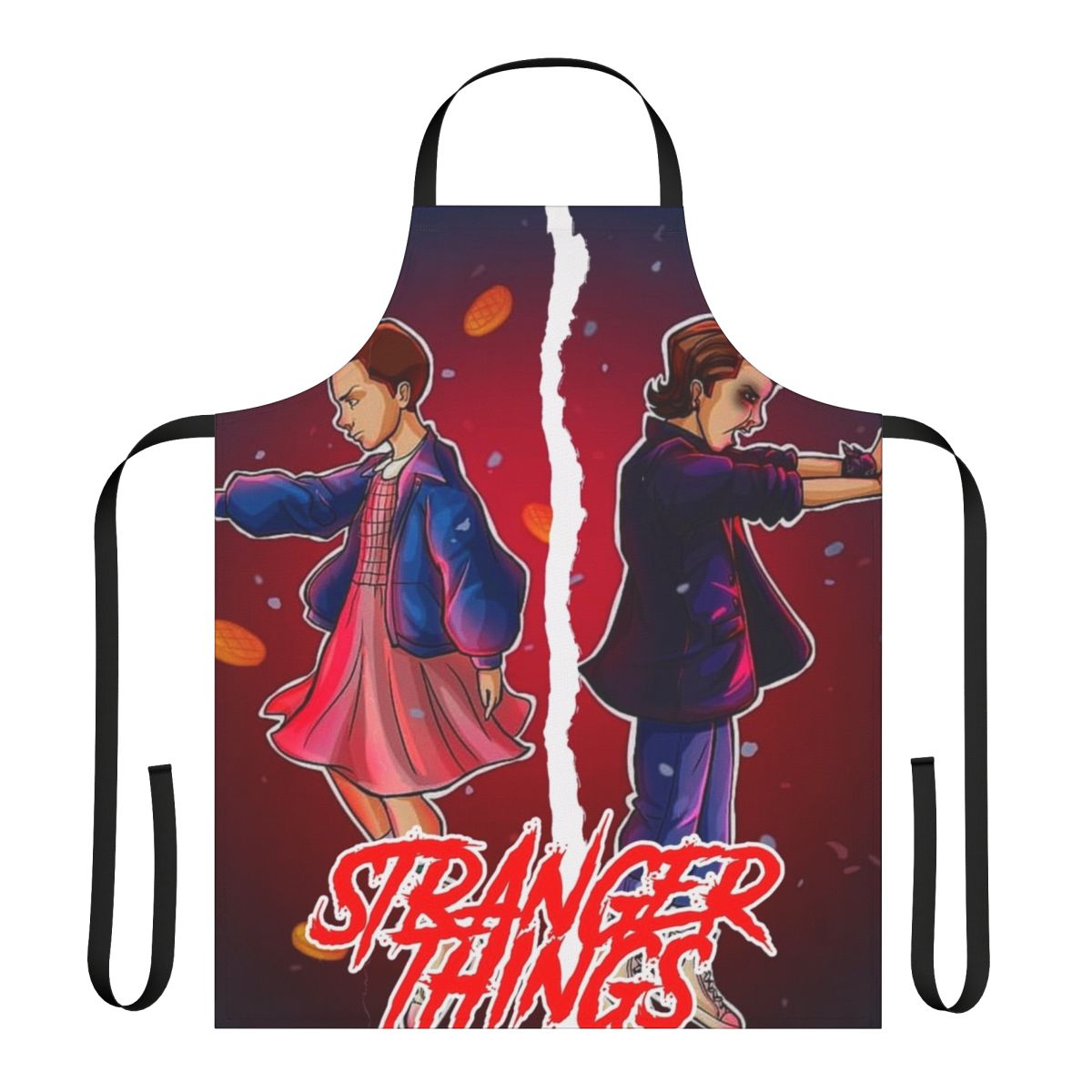 Stranger Things Fan Art Apron with characters from the popular Netflix series