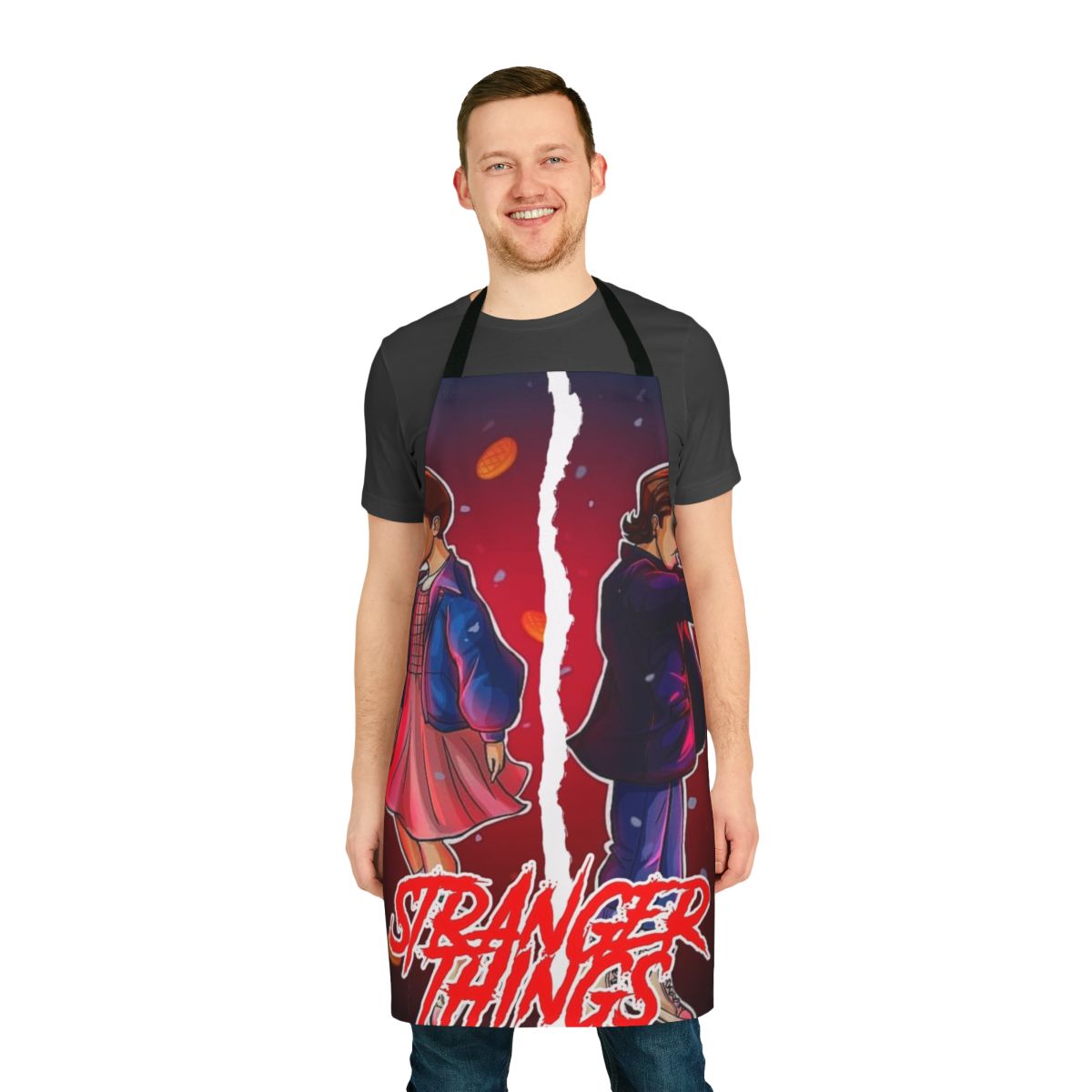 Stranger Things Fan Art Apron with characters from the popular Netflix series