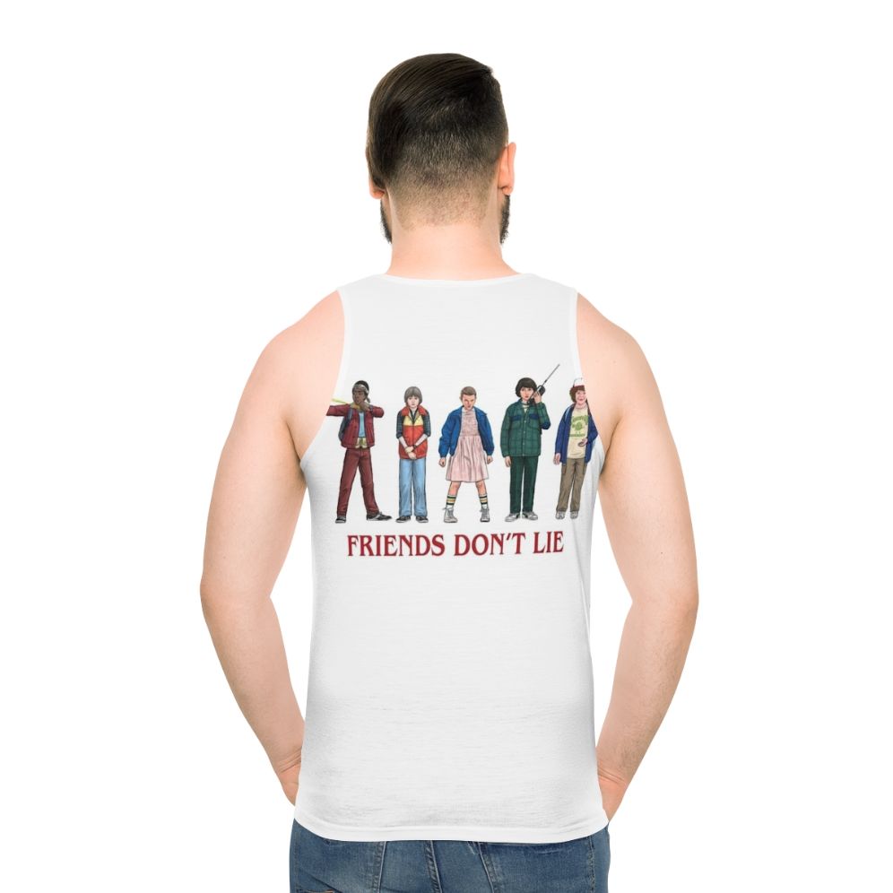 Stranger Things inspired "Friends Don't Lie" unisex tank top