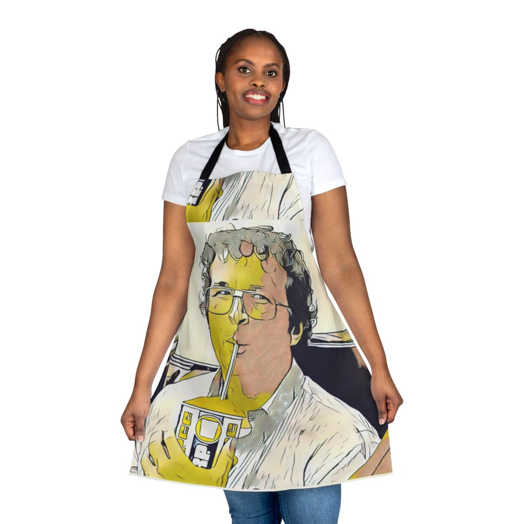 "Stranger Things Inspired Alexei Slurpee Apron with Cherry Slurpee Design"