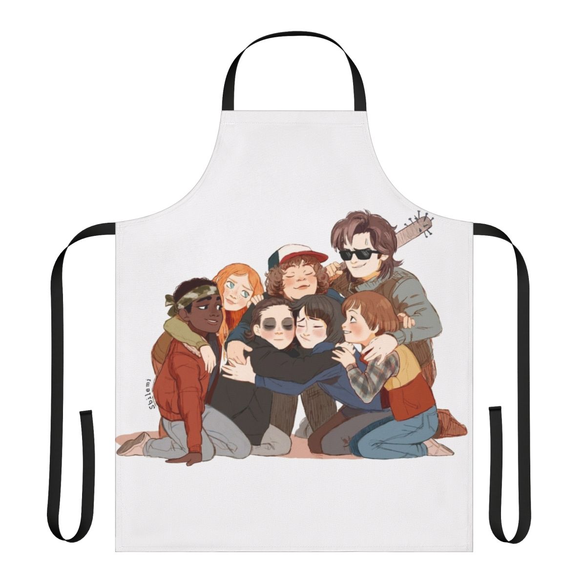 Stranger Things inspired apron with a 'Big Hug' design