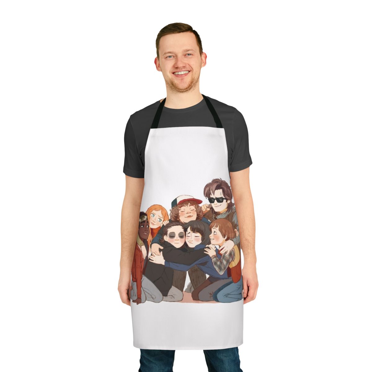 Stranger Things inspired apron with a 'Big Hug' design