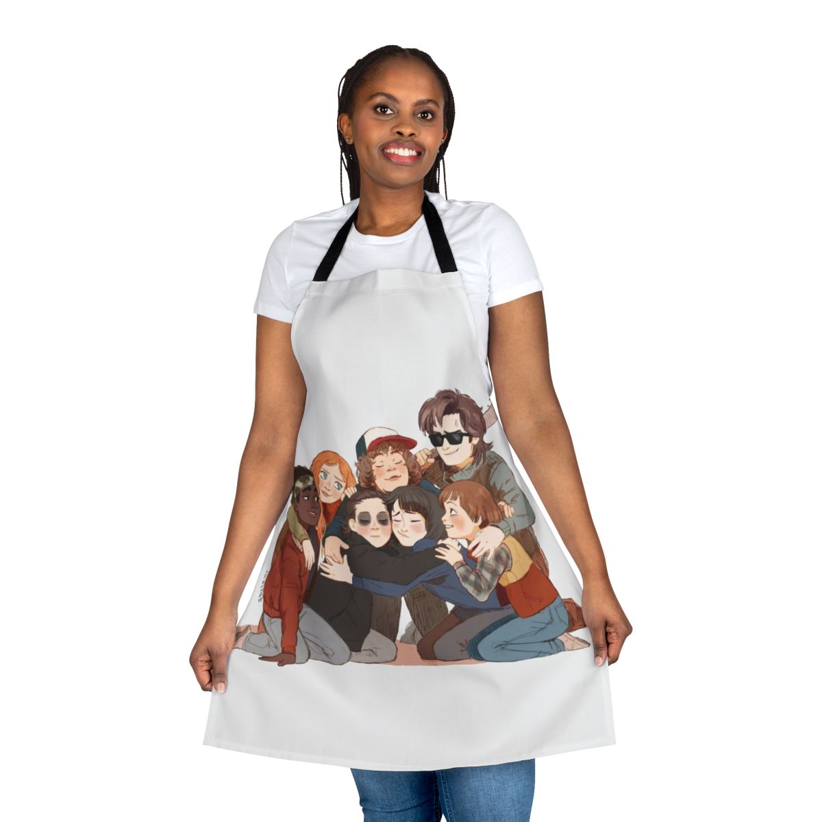 Stranger Things inspired apron with a 'Big Hug' design