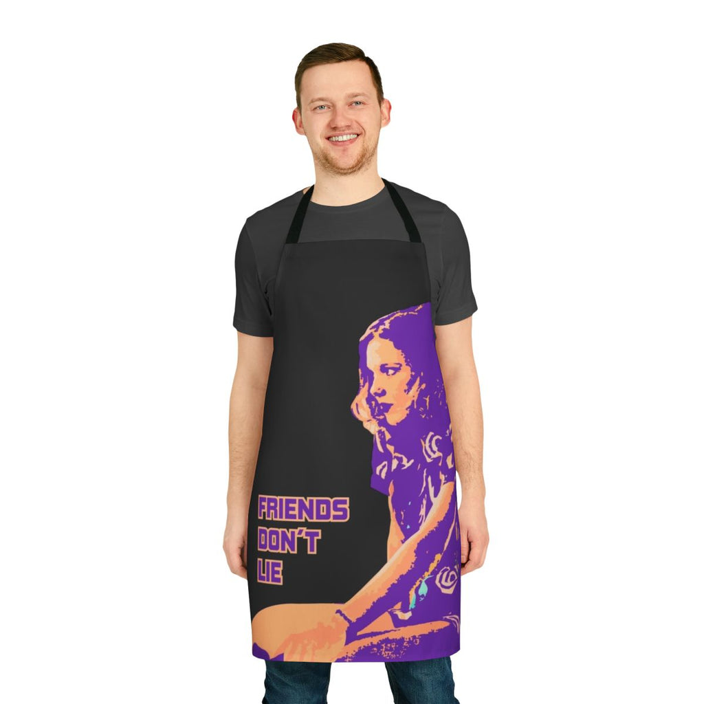 Stranger Things Eleven Cosplay Apron with "Friends Don't Lie" Design