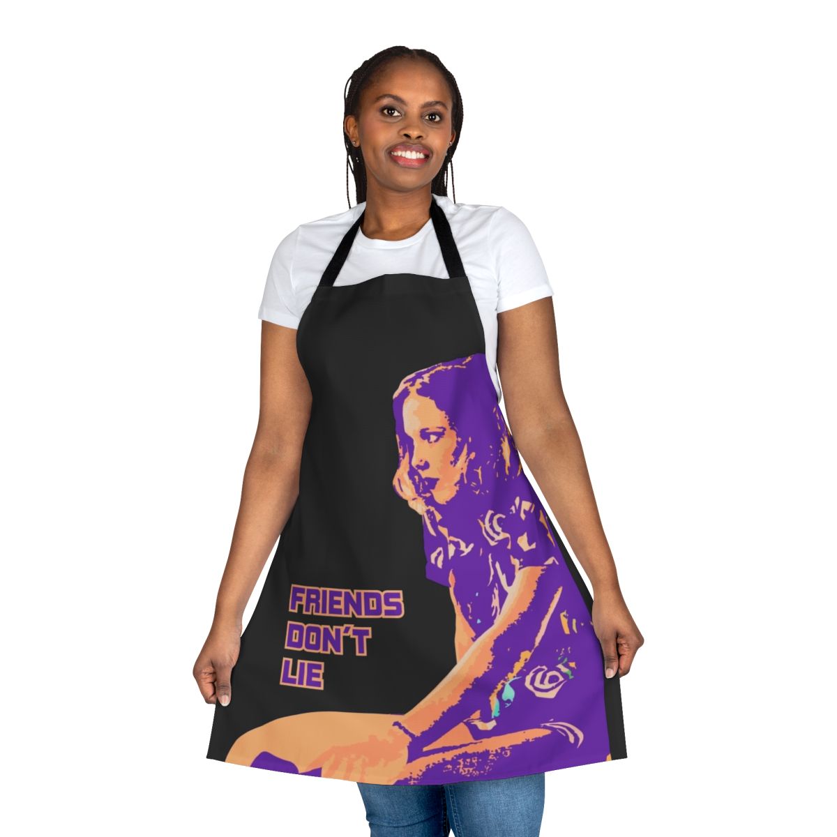 Stranger Things Eleven Cosplay Apron with "Friends Don't Lie" Design